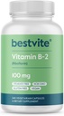 BESTVITE Βιταμίνη B-2 100mg (240 κάψουλες χορτοφαγικής) - Όχι Stearates - Όχι Dicalcium Phosphate - Vegan - Μη ΓΤΟ - Χωρίς γλουτένη