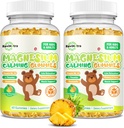 Magnesium Gummies for Kids - Συμπληρώματα Glycinate Gummies Μαγνήσιο με L-Θεανίνη, Βιταμίνη Β6, D3 για Ενήλικες & Παιδιά, Ήρεμο Μαγνήσιο για τον Ύπνο, Χαλάρωση, Εγκέφαλος, Μπόνες, Χωρίς Ζάχαρη Ανανά 120ct