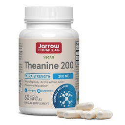 Jarow Formulas Extra Strength L Theanine 200mg Συμπλήρωμα διατροφής που προωθεί την χαλάρωση, συμπλήρωμα για την υποστήριξη χαλάρωσης, 60 κάψουλες λαχανικών, 60 ημέρες προσφοράς