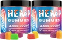 Κρέας κάνναβης Gummy Big Cubes Extra Strength for Bedtime Support, Unwind, 6 Fruity Flavors Chewable Hemp Gummy Vitamins for Adults, Pack of 2, Made in USA