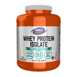 Τώρα τρόφιμα Αθλητική Διατροφή, Whey Protein Isolate, 25 g Με BCAAs, κρεμώδη σκόνη βανίλια, 5-Pound