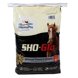 Sho-Glo Horse Vitamin & Mineral Supplement – Manna Pro – Ολοκληρωμένο ημερήσιο συμπλήρωμα ιπποειδών για υγιή δέρμα, παλτό & Hooves – Ενισχυμένο με αντιοξειδωτικά, Αμινοξέα & Βασικά θρεπτικά συστατικά – 25 lb τσάντα