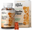 Άγρια & οργανική Ινουλίνη Fiber Gummies 4000mg - Digestive Support w/Chicory Root - συμπλήρωμα διαλυτών ινών w/Inulin σκόνη - Πρεβιοτικά για την υποστήριξη ούρων - 60 προβιοτικά Gummies