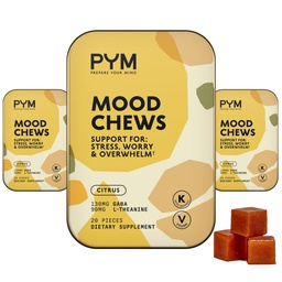 PYM Citrus Mood Chews Support for Stress, Worry & Overwhelm, 60 Count 