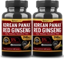 Korean Red Panax Ginseng Κάψουλα 2 Συσκευασία, Panax Ginseng Συμπληρώματα, 2 Συσκευασία Αξίας 3140mg (Ginsenoside 5%)