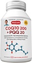 ANDREW LESSMAN Συνένζυμο Q-10 200 Plus PQQ 20mg - 120 Κάψουλες - Διατηρεί επίπεδα CoQ10, Βέλτιστη Κυτταρική Ενέργεια, Υποστηρίζει την παραγωγή ενέργειας, καρδιά, εγκέφαλο, συκώτι, νεφρό, πάγκρεας. Χωρίς πρόσθετα