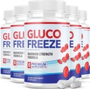(5 Συσκευασία) Χάπια Glucofreeze - Επίσημη Φόρμουλα Gluco Παγωμένα Χάπια - Χάπια Glucofreeze, Gluco Παγωμένο Συμπλήρωμα Διατροφής, GlucoFreeze Σύνθετη Φόρμουλα Δύναμης με Κανέλα Μπαρκ (300 κάψουλες)