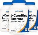 Nutricost L-Καρνιτίνη Ταρταρικό 500mg, 240 Κάψουλες - 1000mg ανά Σερβίρισμα (3 φιάλες)