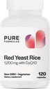PureFormulas Extra Strength Red Yeast Rice 1200mg με CoQ10 100mg, χωρίς κιτρινίνη, χωρίς γλουτένη, 120 κάψουλες (2 Μήνες Προσφορά)