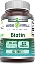 Amazing Formulas Biotin Supplement | 15000 Mcg Per Serving | 120 Tablets | Non-GMO | Gluten Free | Made in USA
