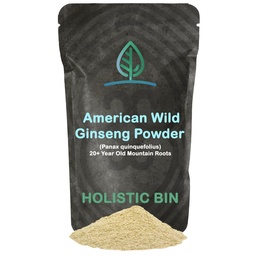 Holistic Bin Άγρια αμερικανική Ginseng σκόνη καθαρό οργανικό Ginseng συμπλήρωμα Φτιαγμένο με Wild Συγκομιδή 20+ έτος ρίζες από Appalachia (Panax Quinquefolius) 