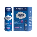 Dream Water Sleep Aid Supplement Drink; Melatonin 5mg, GABA, 5-HTP; Zero Sugar, Natural Flavors, No Added Colors, 2.5 oz Liquid Sleep Shots, Snoozeberry, 4-Count