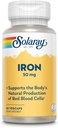 SOLARAY Iron Capsules 50mg - Iron Supplement for Women and Men w/Parsley and Yellow Dock Root, Supports Body's Natural Production of Red Blood Cells, 60-Day Guarantee, 60 Servings