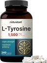 L Tyrosine Supplement, 1,500mg Per Serving, 240 Capsules | Essential Amino Acids – Brain Health Support for Memory, Cognitive Health, and Mental Alertness – Non-GMO