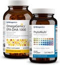 Metagenics Essential Wellness Duo: OmegaGenics EPA-DHA 10000 & PhytoMulti Without Iron - Daily Multivitamin for Overall Health & Aging - 60 Tablets