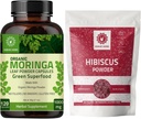 Βιολογικά κάψουλες Moringa 120 κάψουλες 1000mg ιβίσκου σκόνη 227g