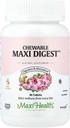 Maxi Health Chewable Digest - Φυσικό Digestive Ένζυμα με Bromelain και Ασβέστιο- Quick-Acting - 90 Chewables - Kosher - Υποστηρίζει Υγιεινή πέψη και κοινή άνεση για άνδρες και γυναίκες