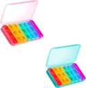 Asprink Pink and Cyan Pill Organizer 3 φορές την ημέρα - Weekly Pill Box 3 φορές την ημέρα - Daily Pill Box 7 Ημέρα Οργανωτής Ιατρικής, Big Pill Case Pill Box 3 φορές την ημέρα, Travel Pill Organizer