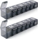 2 Pack Extra Large Weekly Pill Organizer, BPA Free Pill Box 7 Day with XL Compartment for Fish Oils, Travel Friendly Medicine Organizer Pill Case for Vitamins, Συμπληρώματα