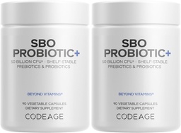 Codeage SBO Probiotics, 50 δισεκατομμύρια CFUs ανά υπηρεσία, Multi Strain Soil Based Organizations Blend και Organic Fermented Botanical Blend, Ράφι-Stable - 2 Pack