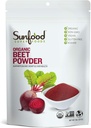Sunfood Superfoods Organic Beet Root Powder - Beetroot for Juice & Smoothies, Natural Food Coloring for Bakeing, Certified USDA Organic, Non-GMO, Vegan, Gluten Free, Earth Kosher - 8 oz Bag