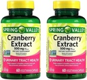 Spring Valley Cranberry Extract Για την ουρολοίμωξη υγεία, συμπλήρωμα διατροφής, Αντιοξειδωτική υγεία, 60 Count, 500 mg ανά κάψουλα (πακέτο του 2)