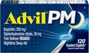 Advil PM Caplets 120 ea ( Συσκευασία των 3)