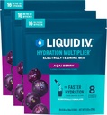 Liquid I.V.® Hydration Multiplier - Acai Berry | Electrolyte Powder Drink Mix | 3 Pack (48 Servings)