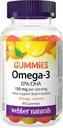 Webber Naturals Ωμέγα-3 Gummies 50 mg EPA/DHA · EPA/DHA, Πορτοκαλί · Κεράσι · Λεμόνι, 90 Gummies