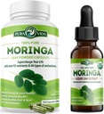 PURA VIDA MORINGA Capsules (120 Count) and Moringa Leaf Extract Drops (2fl oz)