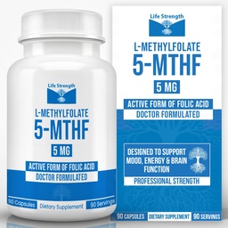 L-Methylfolate 5 MG, Βελτιστοποιημένο & Εξαιρετικά Βιοενεργό Φολικό Μεθύλιο, 5-MTHF συμπλήρωμα για Mood και ανοσοποιητική υποστήριξη, φυσικό συμπλήρωμα διατροφής για την ενέργεια, μη-GMO & Gluten-free, 90 κάψουλες