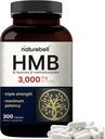 NatureBell HMB 3.000 mg ανά υπηρεσία 300 κάψουλες, 3X τριπλή δύναμη HMB Βήτα-Υδροξυ Βήτα-Μεθυλοβουτυρικό συμπλήρωμα – Lean μυϊκή μάζα & υποστήριξη αποκατάστασης – Μη ΓΤΟ
