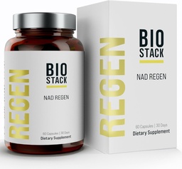 BIOSTACK NAD Regen - Προηγμένη NAD+ Συμπλήρωμα με NAD3, Yüth Spermidine, Resveratrol, Niacinamide 