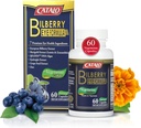 CATALO Bilberry Eye Formula με χορτοφαγική DHA - συμπλήρωμα περιποίησης ματιών που διαθέτει Mirtoselect Bilberry Extract, DHA από την άλγη, Lutein, Zeaxanthin, εκχύλισμα σπόρων σταφυλιών, και ψευδάργυρο - 60 κάψουλες χορτοφάγων