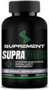 Nootropics Brain Support Supplement. 60 Count, for Men & Women. Συμπληρώματα εγκεφάλου για Μνήμη και Εστίαση με Lions Mane, Bacopa Monnieri, L Tyrosine. Mind Booster για το συμπλήρωμα εστίασης και μνήμης.