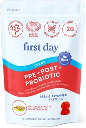 Πρώτη μέρα των εφήβων Sustainer Tribiotic Gummies – 3-σε-1 Prebiotic, Probiotic & Postbiotic συμπλήρωμα – Υποστηρίζει Digestive, δέρμα, στοματική & ανοσοποιητική υγεία, θρεπτική απορρόφηση & ανάπτυξη – 30-Day Supply