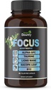 Focus 14-in-1 Nootropic Brain Supplement with Lions Mane, Alpha GPC Choline, Vitamin C & B12, Taurine, Bacopa - Ενέργεια, Γνωστική, Υποστήριξη μνήμης, 60 Filler Free Capsles