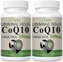 Liposomal CoQ10 800mg Ubiquinol Softgel, Max απορρόφηση Ubiquinol Coenzyme Q10, Ubiquinol CoQ10 συμπλήρωμα για αντιοξειδωτικό, λειτουργία καρδιάς & παραγωγή ενέργειας, Pure CoQ10 800mg, 120 Vegan Softgels