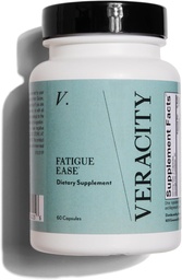 Veracity Fatigue Ease Συμπληρώματα υποστήριξης Adrenal για την αντοχή στο στρες, την υγιεινή κορτιζόλη και την ενέργεια - Προσαρμοστική ανάμειξη Ashwagandha, Schisandra Berry, Licorice & Rhodiola – 100% Φυσικό - 60 κάψουλες