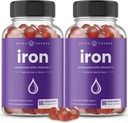 NutraChamps Iron Gummies with Vitamin C, 20mg Iron Blood Cell Formation Support, 120 Gummies for Iron Deciency & Anemia, Energy, Focus, Immune Boost Pack of 2