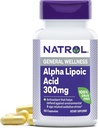 Natrol Alpha Lipoic Acid 300 mg, Συμπλήρωμα διατροφής για τη γενική ευεξία, 50 κάψουλες, 50 ημέρες προσφοράς