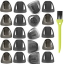 20Packs Small 6mm Βοηθητικό ακοής Domes Smoky Gray Συμβουλές για GN Ανακούφιση Άνετο για Open Fit BTE Ενισχυτής ήχου PSAP Kit Αόρατο (μικρό) με 1 πινέλο