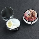 Στρογγυλό κουτί χαπιών 3 Διαμέρισμα Χάπια κουτί χαπιών Containe Pillbox περίπτωση για τα ταξίδια μικρή υπόθεση χαπιών Watercolor Horse Hill Organizer για βιταμίνες Fish Oil Box συμπλήρωμα κουτί