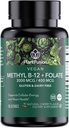 PlantFusion Methylated Vitamin B Complex – Vegan B12 3000mcg, Vegan Methylfolate (5-MTHF) 400mcg, B6 & TMG – Cherry-Flavored Lozenges – 60 Count
