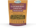 Elderwise Elderberry Aronia Berry Syrup Kit - Καρποί κουφοξυλιάς, Aronia Berrys, Rosehips, Ginger, Echinacea, Cinnamon, και γαρίφαλα, Κάνει 32oz του σιρόπι, Brewing Τσάντα περιλαμβάνονται
