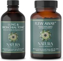 Natura Health Products Lung & Bronchial Tonic and Flew Away Supplement Bundle - Καταπραΰνει και Τονώνει το αναπνευστικό σύστημα - Υποστήριξη του ανοσοποιητικού συστήματος & Εποχική άμυνα