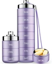 Mossime Metal Travel Pill Organizer, Φορητό 7 ημερών οργανωτής βιταμινών, αδιάβροχο 1 φορές ένα κουτί χάπι ημέρας, μεγάλο δοχείο χάπι, καθημερινής ιατρικής οργανωτής για βιταμίνη, ιχθυέλαιο, συμπλήρωμα