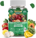 Χωρίς ζάχαρη Super Greens Gummies — US-Made, 35+ Φρούτα και Veggie gummies για την ενίσχυση της ανοσίας, του δέρματος και της κοιλιάς υγεία — Ιδανικά φρούτα και λαχανικά συμπλήρωμα για ενήλικες & Picky Έφηβοι (30-Ημέρες προσφοράς)