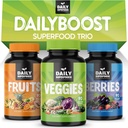 DailyBoost - 42 Different Whole Food Fruits and Veggies Supplement with Berries for Natural Energy Boost - Balance of 100% Fruit and Vegetables Capsules from Nature - Made in The USA
