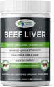 Grassland Διατροφή Grass Fed Beef Liver 100% Organic Sourced — Φυσικό B12 για την ενέργεια, τον σίδηρο και τη βιταμίνη Α (180 κάψουλες)